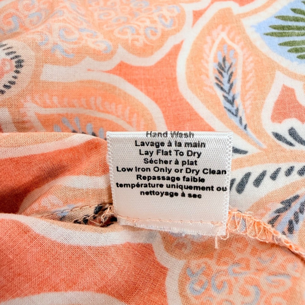 Misa Los Angeles Floral Blouse Womens S Orange Cotton Flutter Sleeve Suparna Top - Picture 10 of 14